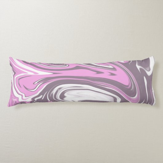 Coussins Longs Branché Cool Funky Rose Gris Blanc Marbré (Devant)