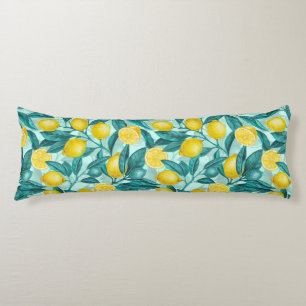 Coussins Longs Branches de citron bleu et jaune