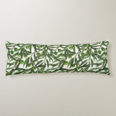 Coussins Longs Branches d'olive sur blanc (Dos)