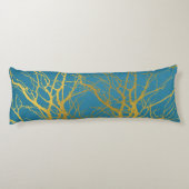 Coussins Longs Branches Gold Tree Motif Arrière - plan bleu (Dos)