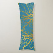 Coussins Longs Branches Gold Tree Motif Arrière - plan bleu (Devant (Vertical))