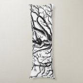 Coussins Longs Branches rustiques Abstraites en noir et blanc (Devant (Vertical))