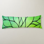 Coussins Longs Bright Green Hues Creative Leave Motif (Dos)