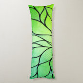 Coussins Longs Bright Green Hues Creative Leave Motif (Dos (Vertical))