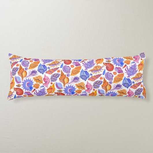 Coussins Longs Bright tropical seashell, main-drawn (Devant)
