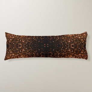 Coussins Longs Bronze cuivre brun orange faux scintillements pail