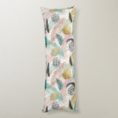 Coussins Longs Brosse botanique et Abstraite or (Dos (Vertical))