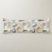 Coussins Longs Brosse botanique et Abstraite or (Devant)
