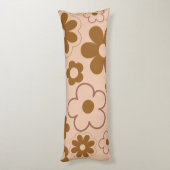 Coussins Longs Brown Automne Retro Y2K Hippie Flower Motif (Dos (Vertical))