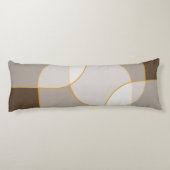 Coussins Longs Brown, Beige, Tan & Or Motif d'arc Abstrait (Dos)