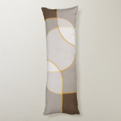Coussins Longs Brown, Beige, Tan & Or Motif d'arc Abstrait (Dos (Vertical))