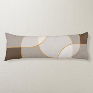 Coussins Longs Brown, Beige, Tan & Or Motif d'arc Abstrait