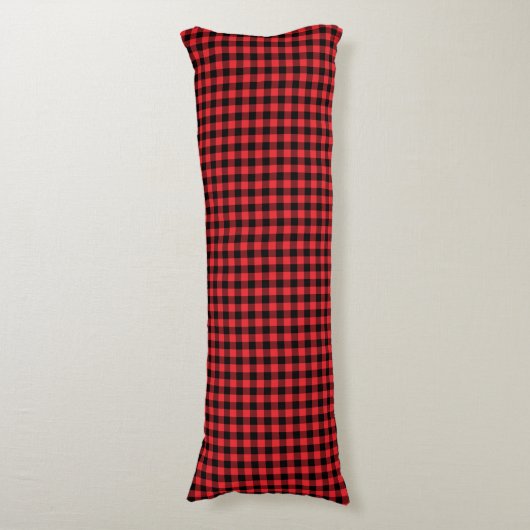 Coussins Longs Buffalo Plaid Red Black Check (Devant (Vertical))