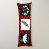 Coussins Longs Buffle sauvage rustique de bois de bison de contrô (Dos (Vertical))