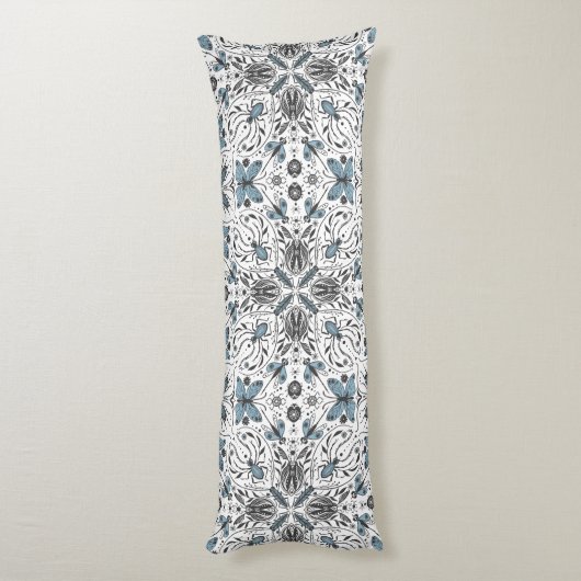 Coussins Longs Bugs, noir et bleu (Dos (Vertical))