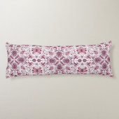 Coussins Longs Buissons, magenta foncé et rose sur blanc (Dos)