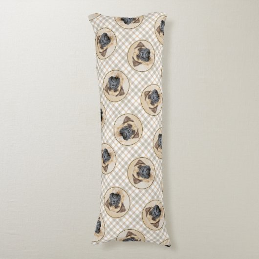 Coussins Longs Bullmastiff Peinture Fawn Red Sable mignon Chien A (Devant (Vertical))