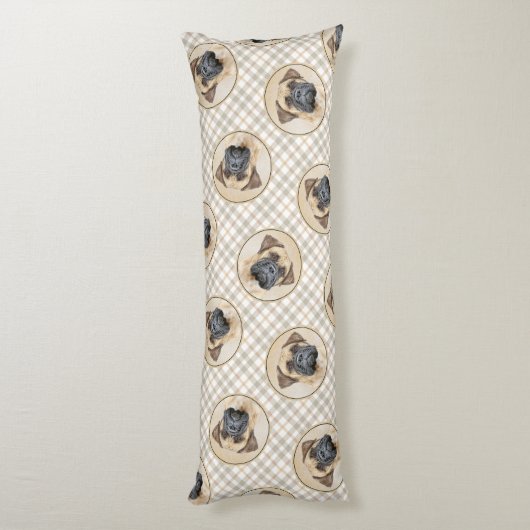 Coussins Longs Bullmastiff Peinture Fawn Red Sable mignon Chien A (Dos (Vertical))