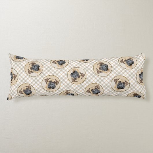 Coussins Longs Bullmastiff Peinture Fawn Red Sable mignon Chien A (Devant)