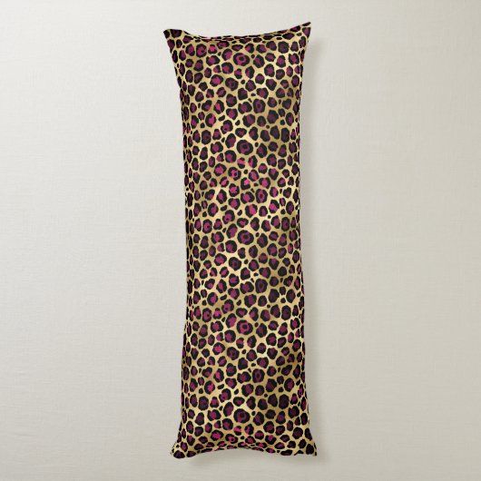 Coussins Longs Burgundy et Gold Leopard Series Design 2 (Dos (Vertical))
