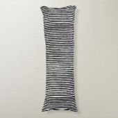 Coussins Longs BW noir et blanc vertical Motif à bande rétro (Devant (Vertical))
