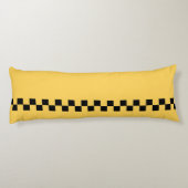 Coussins Longs Cabine jaune à damiers motif (Dos)