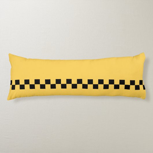 Coussins Longs Cabine jaune à damiers motif (Devant)