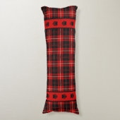 Coussins Longs Cabine Ours rouge et noir plaid (devant Vertical)