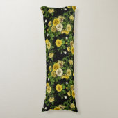 Coussins Longs Caché en rose, jaune et vert (Devant (Vertical))