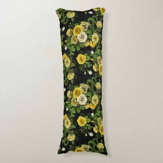 Coussins Longs Caché en rose, jaune et vert (Devant (Vertical))