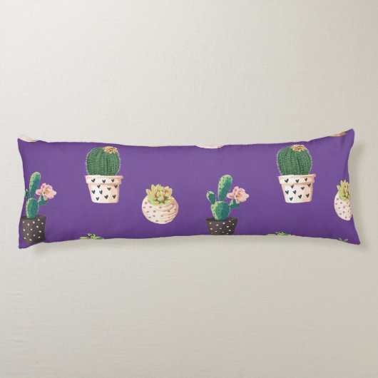 Coussins Longs Cactus Succulents à Dessrt Vert dans les pots (Dos)