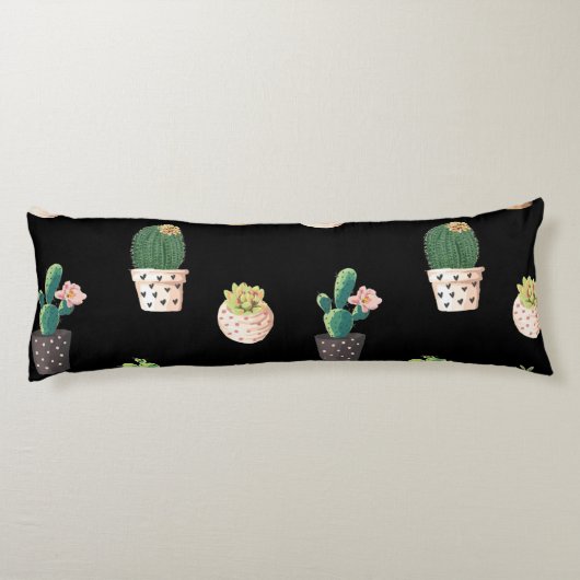 Coussins Longs Cactus Succulents à Dessrt Vert dans les pots (Dos)