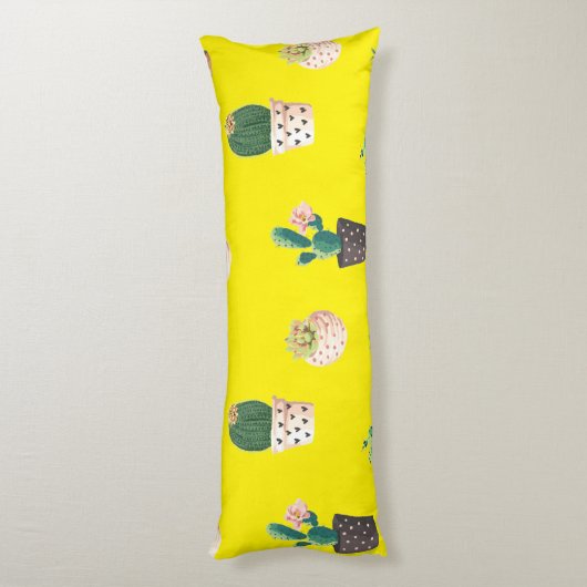 Coussins Longs Cactus Succulents à Dessrt Vert dans les pots (Dos (Vertical))