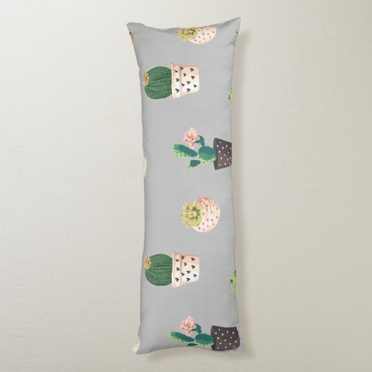 Coussins Longs Cactus Succulents à Dessrt Vert dans les pots (Dos (Vertical))