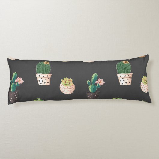 Coussins Longs Cactus Succulents à Dessrt Vert dans les pots (Dos)