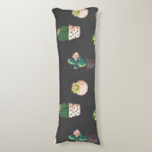 Coussins Longs Cactus Succulents à Dessrt Vert dans les pots (Devant (Vertical))