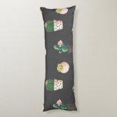 Coussins Longs Cactus Succulents à Dessrt Vert dans les pots (Dos (Vertical))