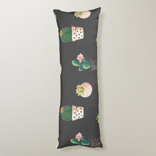 Coussins Longs Cactus Succulents à Dessrt Vert dans les pots (Dos (Vertical))