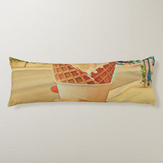 Coussins Longs Cadeau amoureux de crème glacée (Devant)