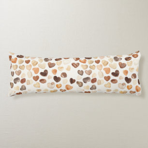 Coussins Longs Café Crème Cœur Haricots Floral
