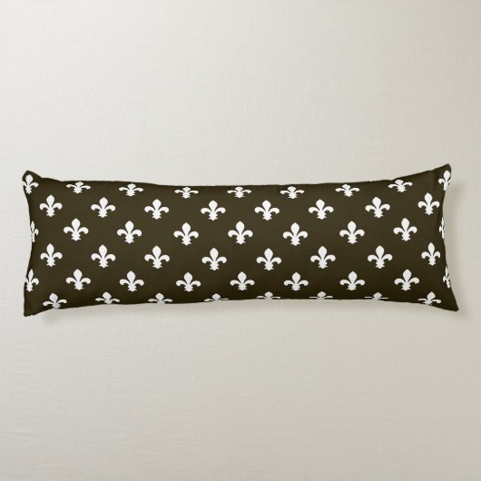 Coussins Longs Café Mocha Neutral Fleur de Lys (Dos)