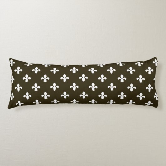 Coussins Longs Café Mocha Neutral Fleur de Lys (Devant)
