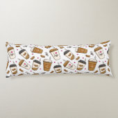 Coussins Longs Cafés, Fèves de café, Amateur de café, Coeurs (Dos)