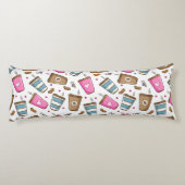 Coussins Longs Cafés, Haricots, Coeurs, Amateur De Café (Dos)