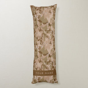 Coussins Longs Cailloux de camouflage du désert, Votre nom, Perso