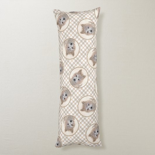 Coussins Longs Cairn Terrier Puppy Peinture mignonne Original Chi (Dos (Vertical))