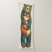 Coussins Longs Câlins de renard et d'ours (Devant (Vertical))