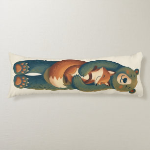 Coussins Longs Câlins de renard et d'ours