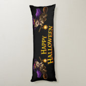 Coussins Longs Call twin witch kittens whimsical happy Halloween  (Dos (Vertical))