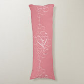 Coussins Longs Calligraphie d'amour fleurie Script rose (Devant (Vertical))